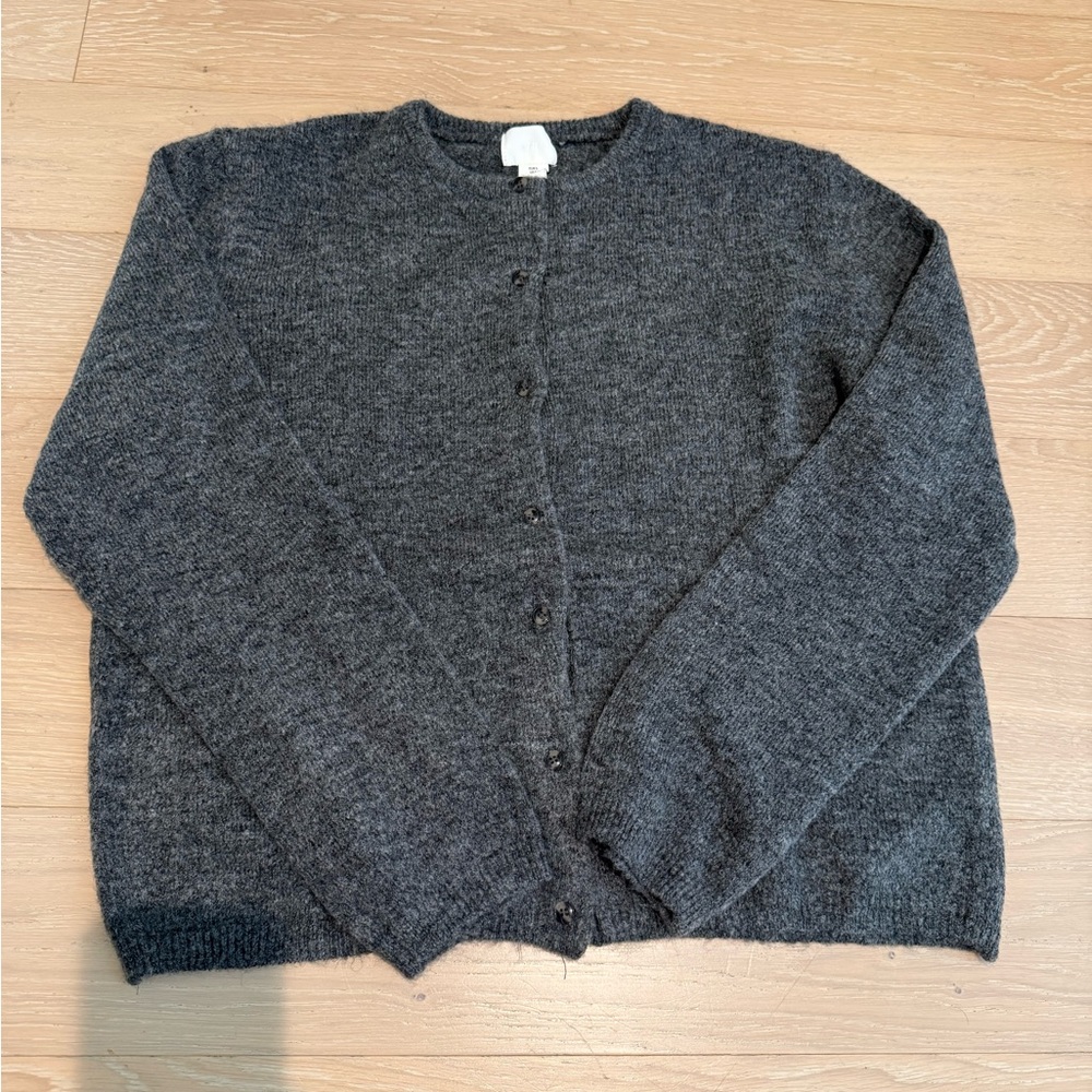 Gray Button-Up Cardigan